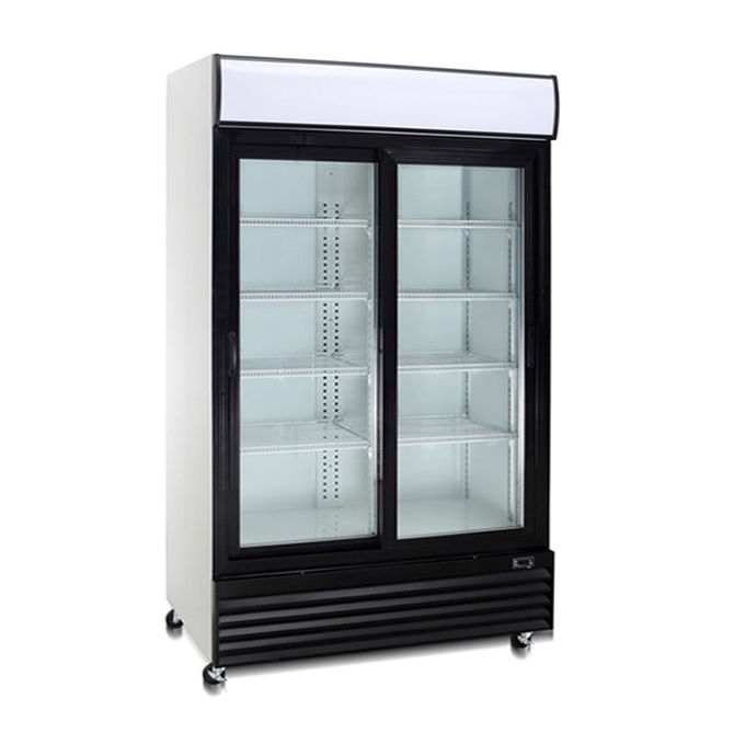 Efficient Cooling 400W 240V Glass Door Beverage Refrigerator 0