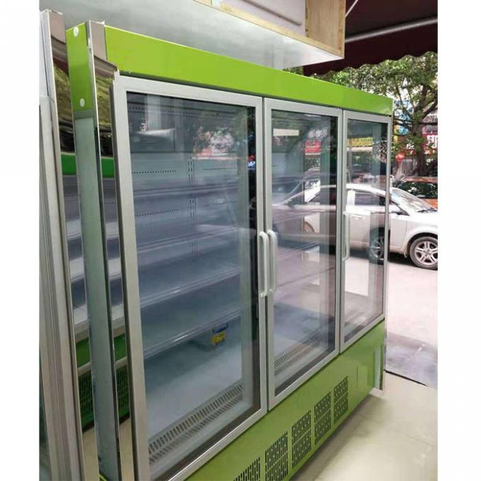 380V 1600L Multideck Glass Beverage Cooler For Supermarket 2