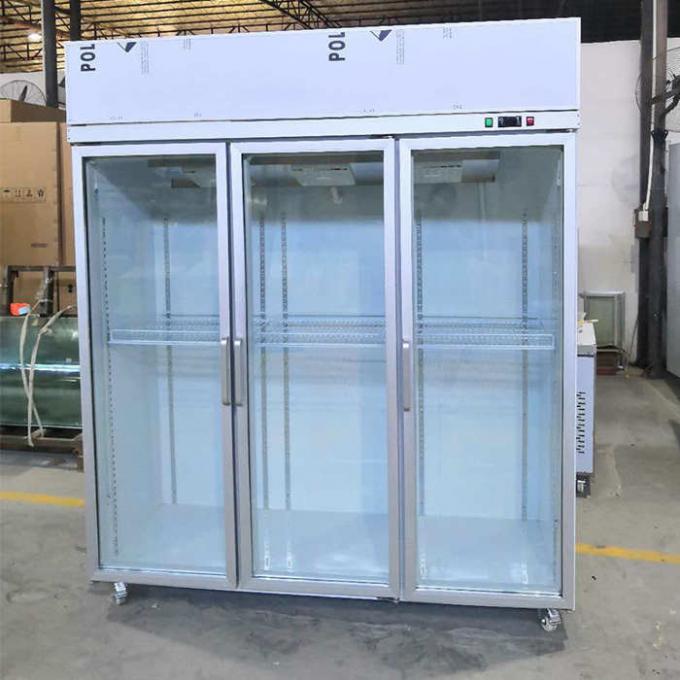 Upright Commercial Ice Cream Display Freezer With Three Glass Door 0