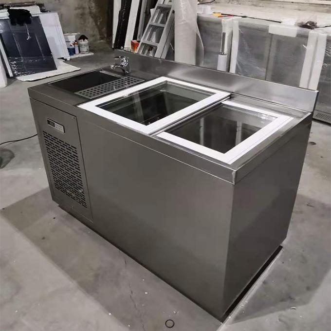 1.5m 5ft SS Undercounter Refrigerator With Sliding Door 0