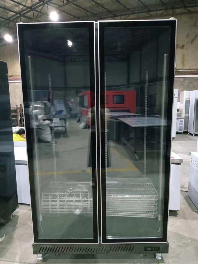 2 Glass Doors Beverage Display Fridge Commercial Upright Refrigerator 0