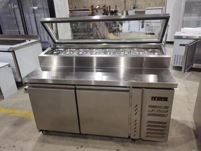 Under Counter Salad Table Commercial Refrigeration Pizza/Sandwich Prep Table 0