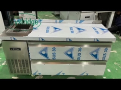 Commercial 2 Drawer Kitchen Work Table Stainless Steel Refrigerated 1.5M Working Table