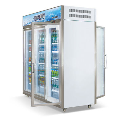 Fan Cooling Dual Side Upright Display Refrigerator