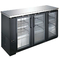 Under Counter Triple Glass Back Bar Cooler With Fan Cooling R134a Commercial