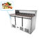 300L Three Doors Top Marble Salad Counter Chiller Static Cooling
