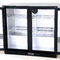 208L Fan Cooling Double Glass Door Back Bar Cooler With Black Color