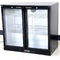 Double Glass Door Commercial Back Bar Cooler 208L 190W With Fan Cooling