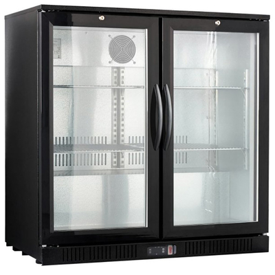 208L Shallow Depth 2 Swing Door Underbar Cooler For Restaurant 190W