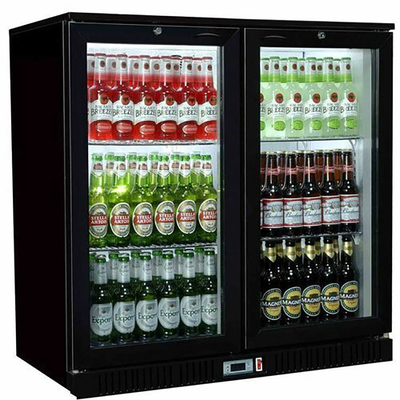 208L Shallow Depth 2 Swing Door Underbar Cooler For Restaurant 190W