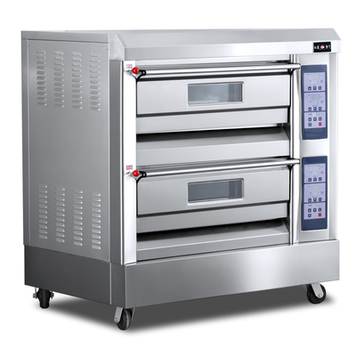 Commercial  Two Deck 4 Tray Bakery Oven Stainless Steel Material