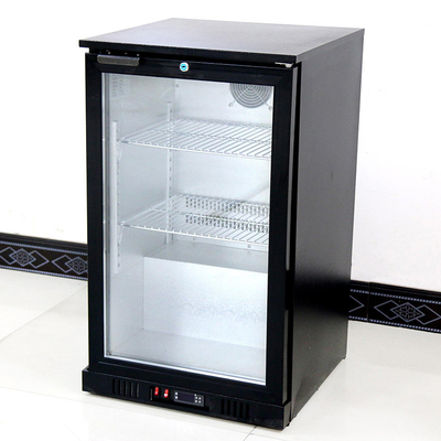 Hotel 108L Fan Cooling Display Beer Bar Refrigerator Glass Hinge Door Back Bar Cooler