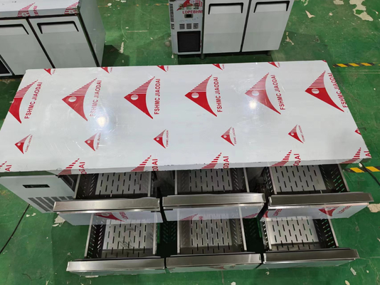 6-Drawers Counter Table Commercial Stainless Steel Counter Chiller Drawers Refrigerator Workbench