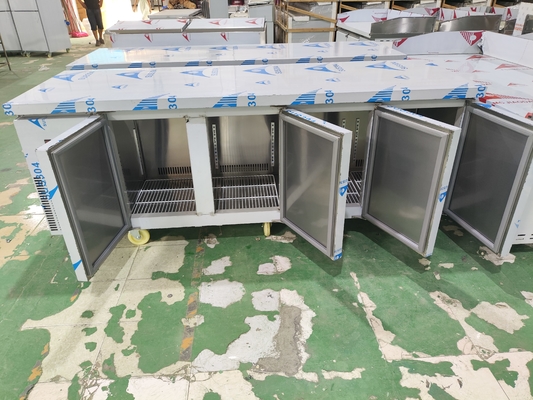 Commercial Counter Chiller Stainless Steel Refrigerator Kitchen Workbench