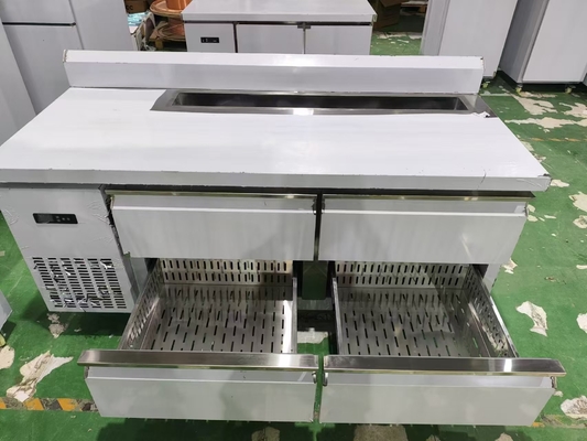 Commercial Undercounter Refrigerator 4 Drawers With Backsplash Customized Kitchen Table