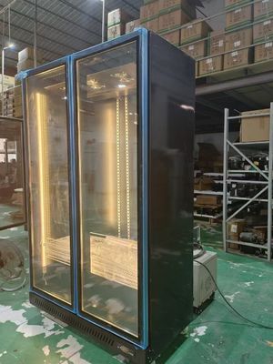 Commercial Upright Refrigerator Beverage Cooler Display Fridge With Glass Door