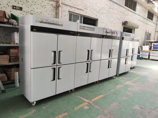 Commercial 4-door Upright Freezer Stainless Steel Reach-in Freezer Bakery Refrigerator with Trays