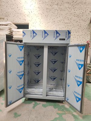 Commercial 2 Doors Upright Chiller Stainless Steel 304 Kitchen Fridge