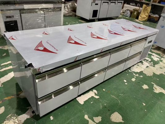 Commercial 8-Drawers Counter Table Under Counter Kitchen Workbench Refrigerator