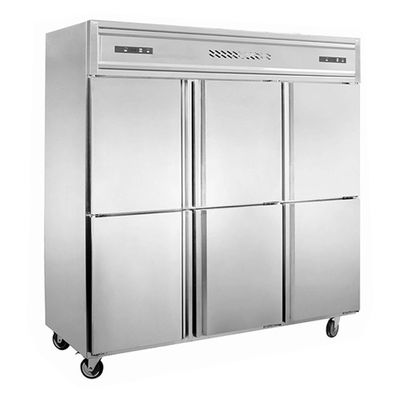 LED digital display Air Cooling 6 Door Upright Freezer
