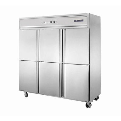 LED digital display Air Cooling 6 Door Upright Freezer