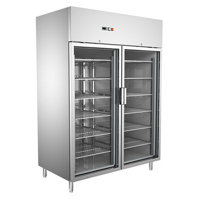 Air Flow System 360W SS Double Door Upright Chiller