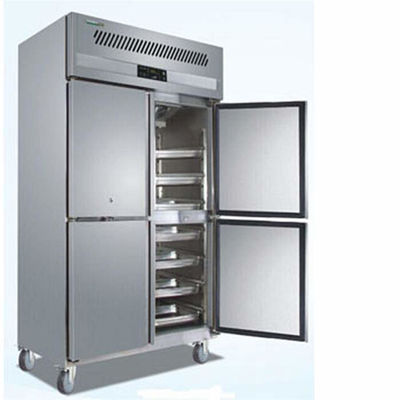Commercial 4-door Upright Freezer Stainless Steel Reach-in Freezer Bakery Refrigerator with Trays