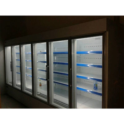 380V 1600L Multideck Glass Beverage Cooler For Supermarket