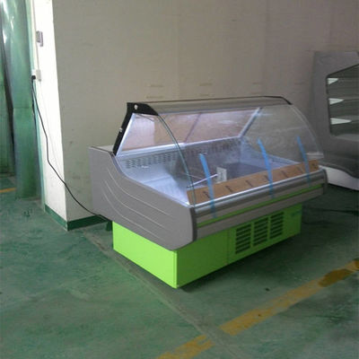 LED Lighting 5ft Curved Glass Deli Case For Display