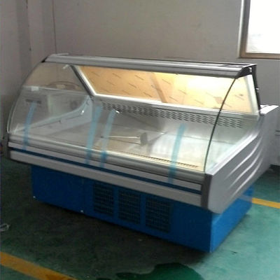 LED Lighting 5ft Curved Glass Deli Case For Display
