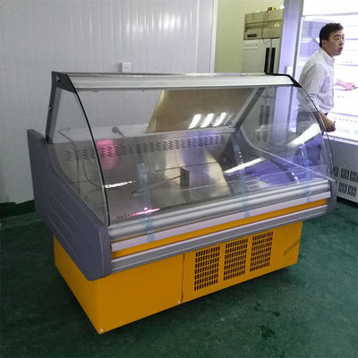 LED Lighting 5ft Curved Glass Deli Case For Display