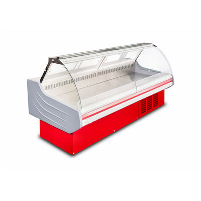 LED Lighting 5ft Curved Glass Deli Case For Display