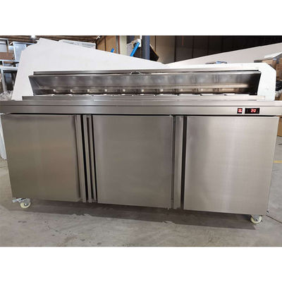 Fan Cooling 350L Salad Bar Display Fridge for restaurant
