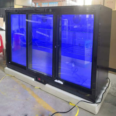 3 Door 330L Under Counter Bar Refrigerator With Blue Light