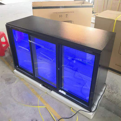 3 Door 330L Under Counter Bar Refrigerator With Blue Light