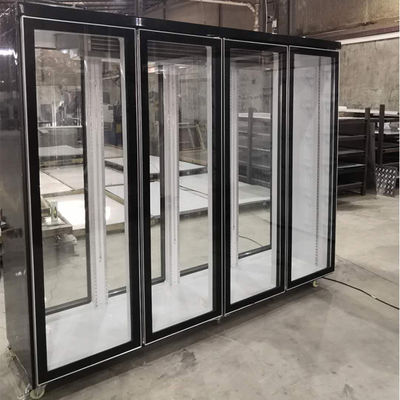 Two Side 2500 Liter 4 Glass Door Fridge Remote Copeland Compressor