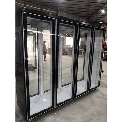 2500L Reach In Cooler 4 Glass Door Refrigerator For Convenience Store