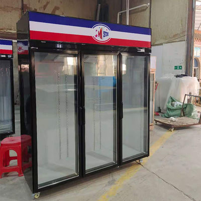 1500L Vertical Commercial Beverage Refrigerator Three Glass Door