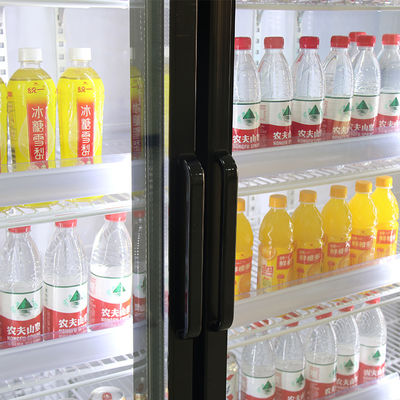 Black  1000L 2 Glass Door Convenience Store Display Cooler