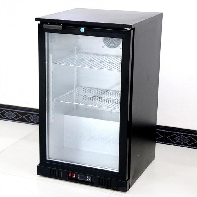 Hotel 108L Fan Cooling Display Beer Bar Refrigerator Glass Hinge Door Back Bar Cooler 1