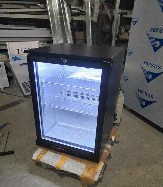Hotel 108L Fan Cooling Display Beer Bar Refrigerator Glass Hinge Door Back Bar Cooler 0