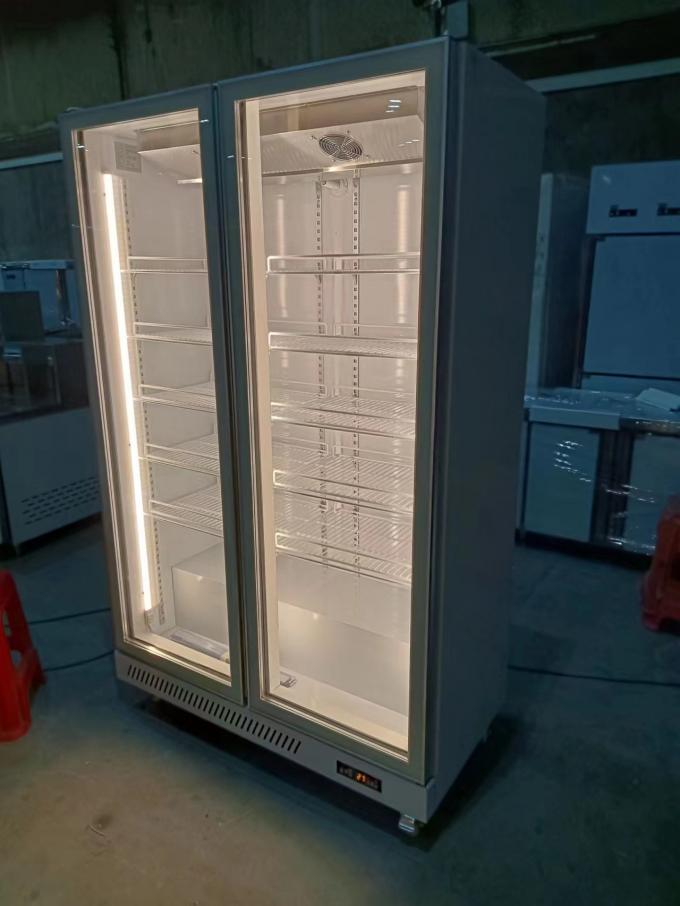 1000L Commercial Glass Door Chiller With R290 Refrigerant Upright Fridge 1