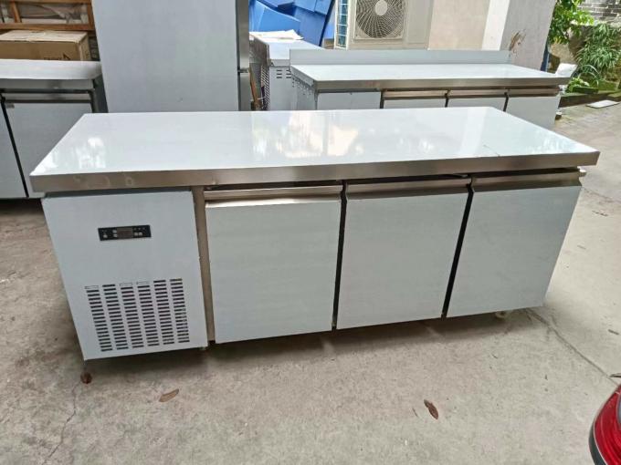 3-Door Under Counter Chiller Stainless Steel Worktable Kitchen Equipment 0