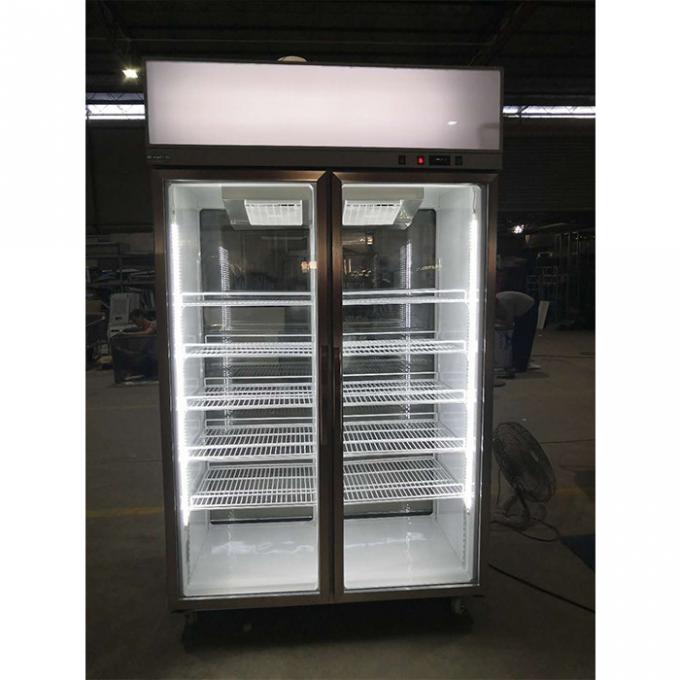 R134A 1000L Commercial Glass Door Coolers Bar display Fridge 0