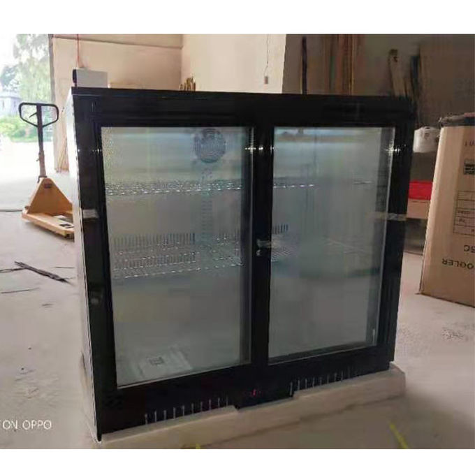 2 Sliding Door 190W 208L Under Counter Bar Refrigerator