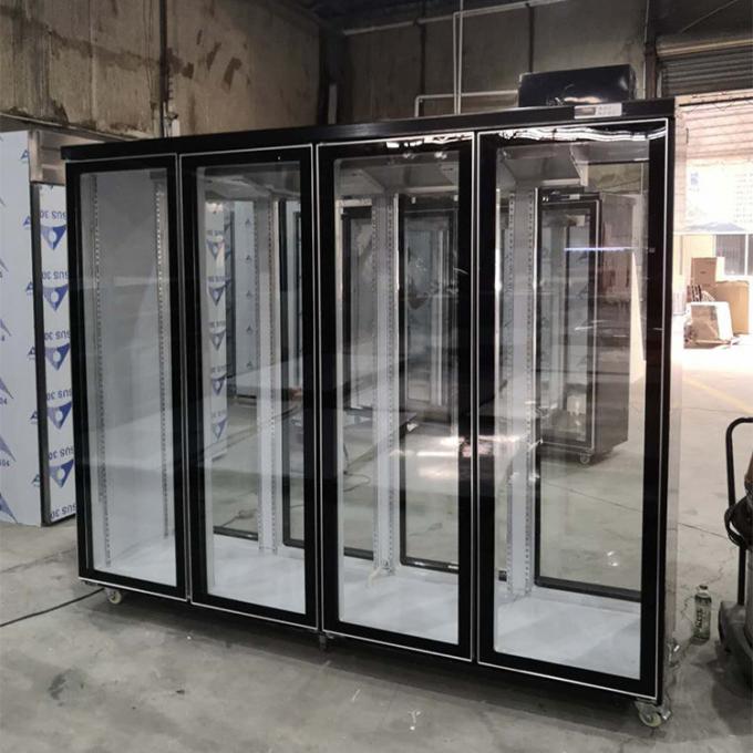 2500L Reach In Cooler 4 Glass Door Refrigerator For Convenience Store 0