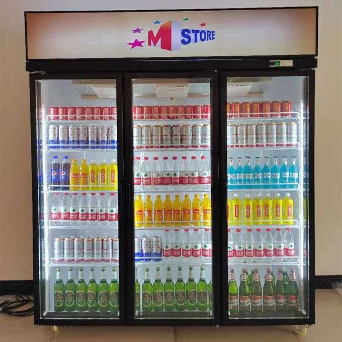 1500L Vertical Commercial Beverage Refrigerator Three Glass Door 0
